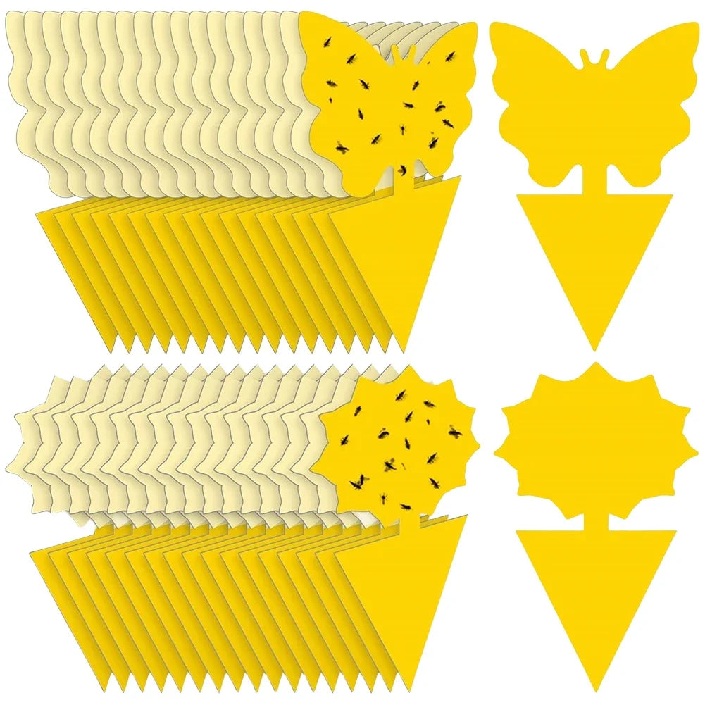 20PCS Fruit Fly & Fungus Gnat Sticky Traps – Non-Toxic Yellow Plant Bug Traps for Indoor & Outdoor Use