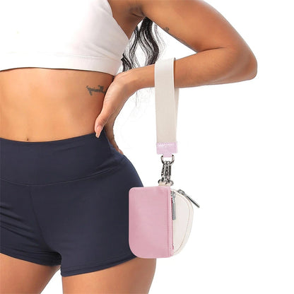 Double Pouch Wristlet Wallet – Small Zipper Keychain Coin Purse for Women Who Need All the Pockets