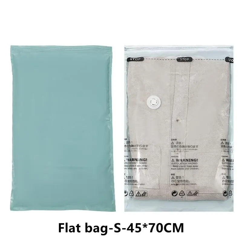 No-Pump Vacuum Storage Bags – Large Compression Bags for Clothes & Blankets (Space-Saving, Dust-Proof)