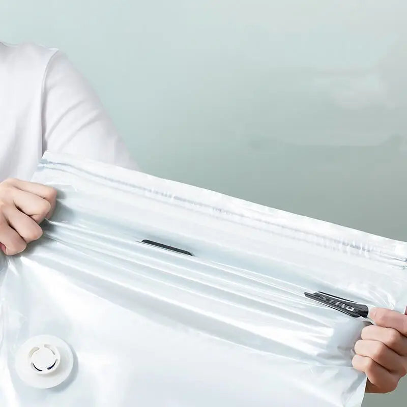 No-Pump Vacuum Storage Bags – Large Compression Bags for Clothes & Blankets (Space-Saving, Dust-Proof)