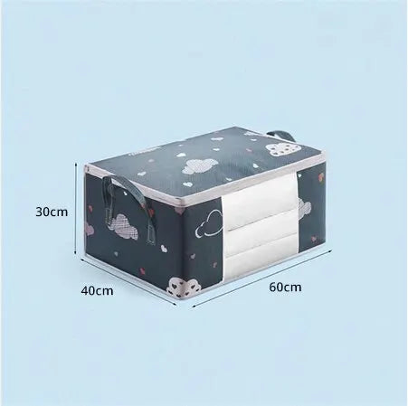 Large Capacity Clothes Storage Bag – Foldable Blanket & Bedding Organizer with Zipper & Reinforced Handles