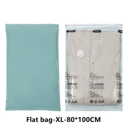 No-Pump Vacuum Storage Bags – Large Compression Bags for Clothes & Blankets (Space-Saving, Dust-Proof)