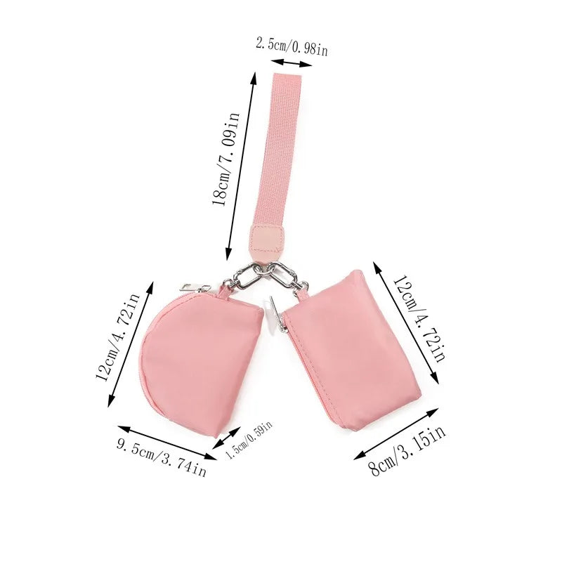 Double Pouch Wristlet Wallet – Small Zipper Keychain Coin Purse for Women Who Need All the Pockets