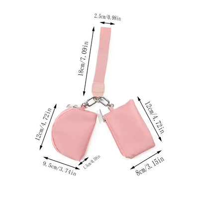 Double Pouch Wristlet Wallet – Small Zipper Keychain Coin Purse for Women Who Need All the Pockets