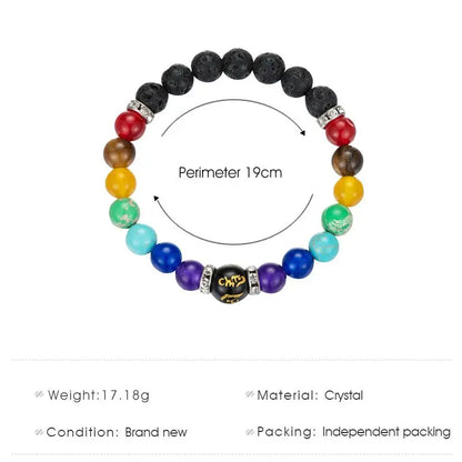 2pcs 7 Chakra Bracelet with Meaning Cardfor Men Women Natural Crystal Healing Anxiety Jewellery Mandala Yoga Bracelet Gift