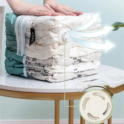 No-Pump Vacuum Storage Bags – Large Compression Bags for Clothes & Blankets (Space-Saving, Dust-Proof)