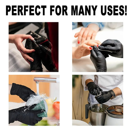 100PCS Disposable Black Nitrile Gloves for Household Use Latex Free Powder Free Gloves