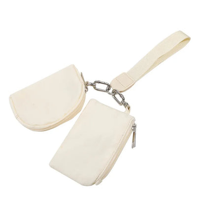Double Pouch Wristlet Wallet – Small Zipper Keychain Coin Purse for Women Who Need All the Pockets