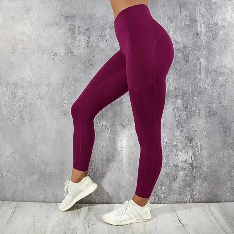High Waist Yoga Leggings with Pocket – Stretchy Workout Tights for Women (Tummy Control & Butt Lifting Fit)