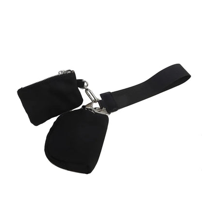Double Pouch Wristlet Wallet – Small Zipper Keychain Coin Purse for Women Who Need All the Pockets