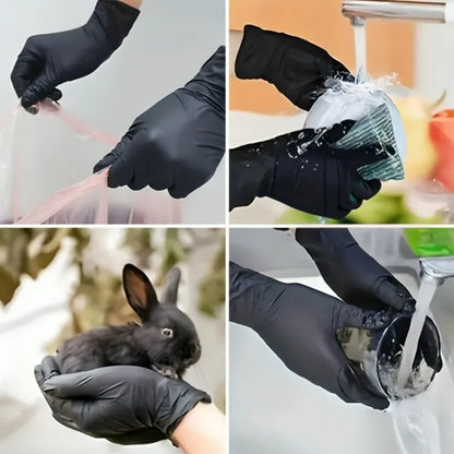 100PCS Disposable Black Nitrile Gloves for Household Use Latex Free Powder Free Gloves