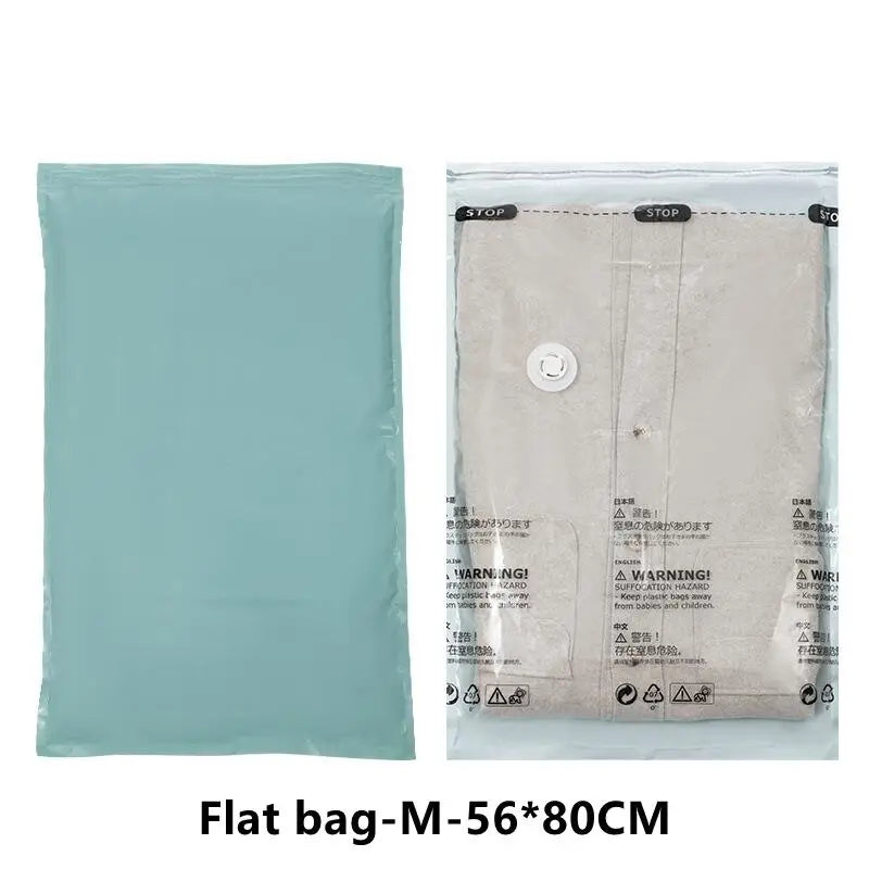 No-Pump Vacuum Storage Bags – Large Compression Bags for Clothes & Blankets (Space-Saving, Dust-Proof)