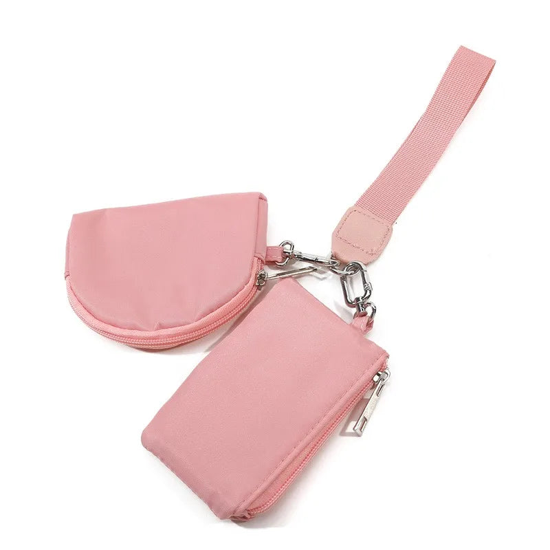 Double Pouch Wristlet Wallet – Small Zipper Keychain Coin Purse for Women Who Need All the Pockets