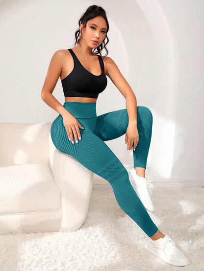 High Waisted Sculpting Yoga Pants – Women’s Stretch Fitness Leggings with Contouring Design (Running & Workout)