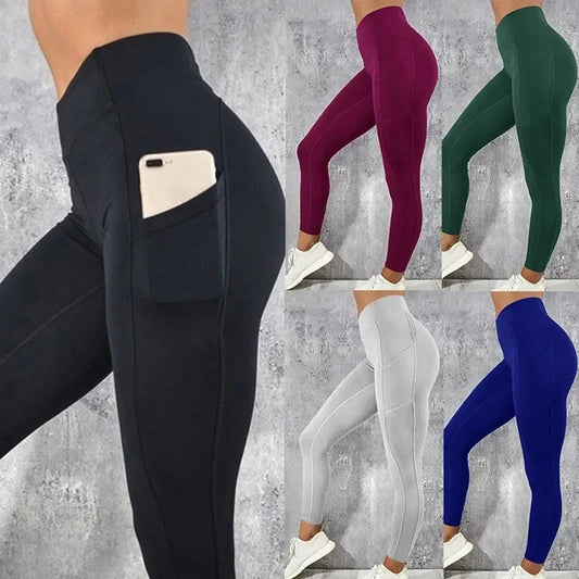 High Waist Yoga Leggings with Pocket – Stretchy Workout Tights for Women (Tummy Control & Butt Lifting Fit)
