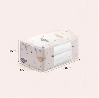 Large Capacity Clothes Storage Bag – Foldable Blanket & Bedding Organizer with Zipper & Reinforced Handles